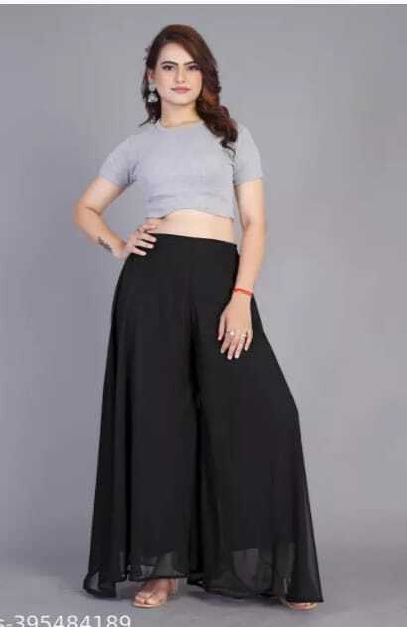 Solid Plazzos For Women And Girls dailywear = BK-XXL